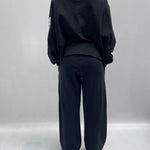 Felpa scollo a V ampio A1278 NERO OFELIA