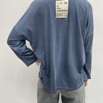 T-shirt scollo a V 2831 BLU OFELIA