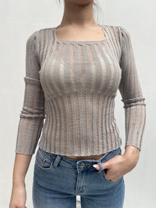 Maglia trasparente maniche lunghe