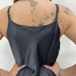 Abito lungo in raso D160 GRIGIO OFELIA