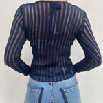 Maglia trasparente maniche lunghe 25002 BLU OFELIA