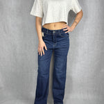 T- shirt girocollo con strass L8586 MELANGE OFELIA