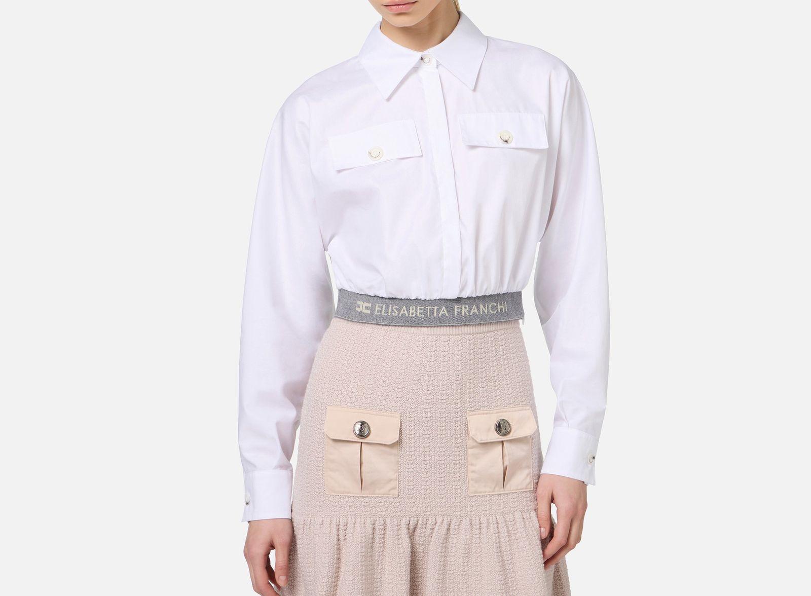 Camicia in popeline con fascione CA06446E2 100 ELISABETTA FRANCHI