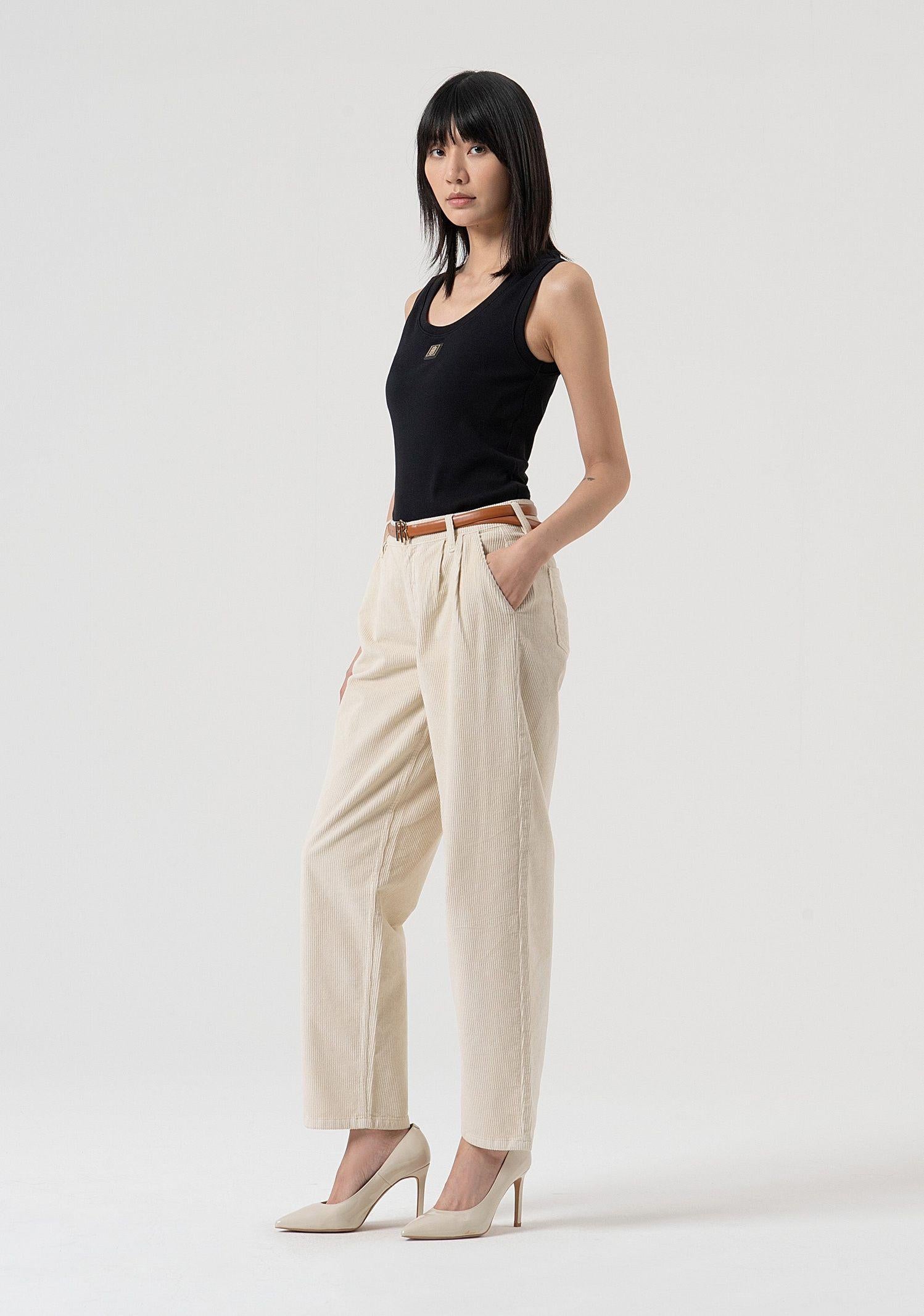 Pantalone carrot in velluto FP25WVD014W56701 508 FRACOMINA