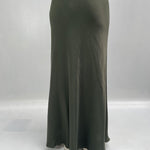 Gonna satinata con passamaneria in vita 887613 VERDE OFELIA