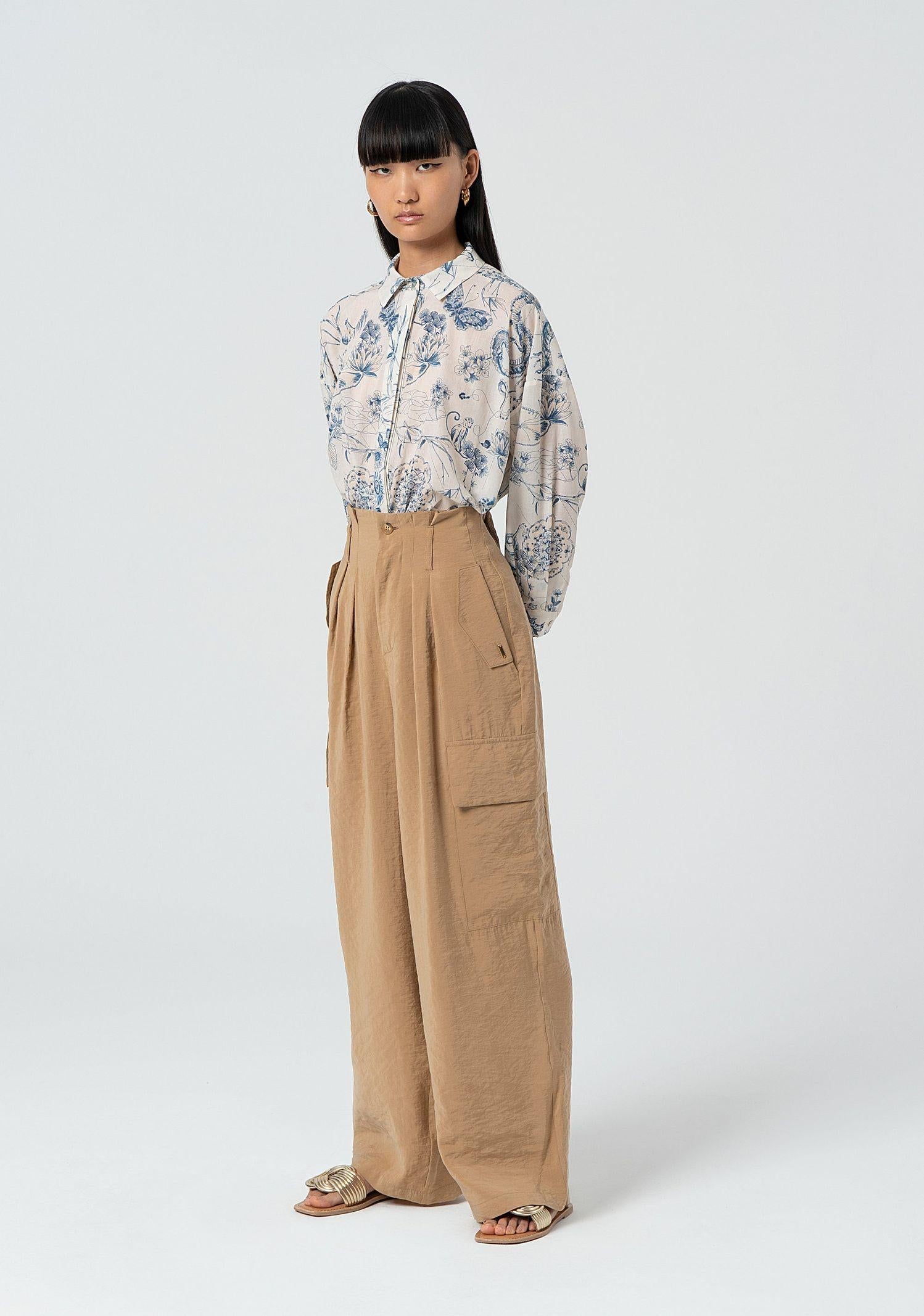 Pantalone wide leg in fluido modal FJ25SVC002W49401 050 FRACOMINA