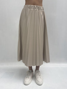 Gonna plissè effetto pelle