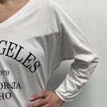 T-shirt stampa Los Angeles 2831LOSANGELES BIANCONERO OFELIA