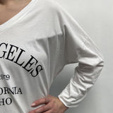 T-shirt stampa Los Angeles 2831LOSANGELES BIANCONERO OFELIA