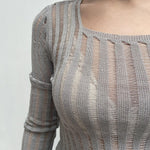 Maglia trasparente maniche lunghe 25002 GRIGIO OFELIA