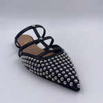 Scarpa bassa aperta con borchie 2569 NERO OFELIA