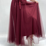 Gonna lunga in tulle MK04.015 BORDEAUX OFELIA