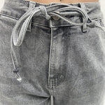 Jeans mom fit con coulisse LAF264 GRIGIO OFELIA