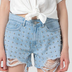 Shorts in denim con pietre FR25SV6013D419R9 428 FRACOMINA