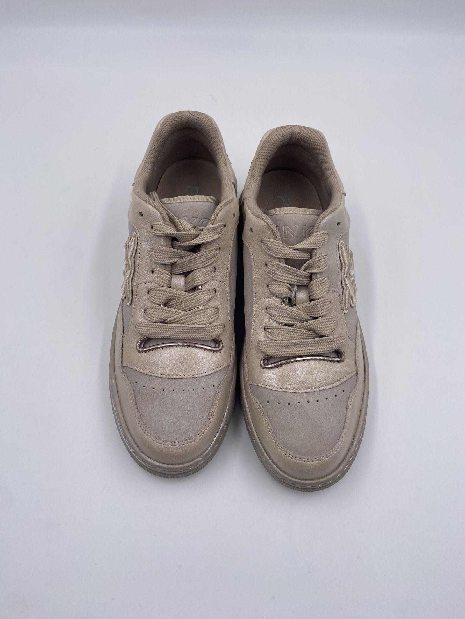 Sneakers in pelle con logo a contrasto SS0049P038 066 PINKO