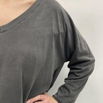 T-shirt scollo a V 2831 ANTRACITE OFELIA