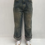 Jeans crop con risvolto LAF235 DENIM OFELIA