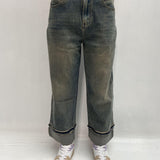 Jeans crop con risvolto LAF235 DENIM OFELIA