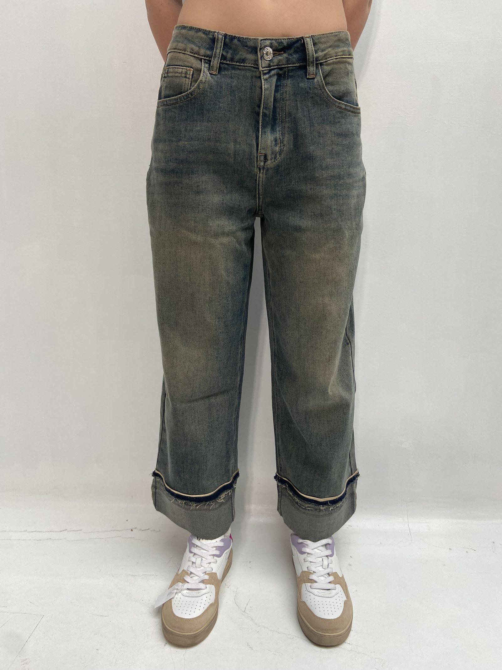 Jeans crop con risvolto LAF235 DENIM OFELIA