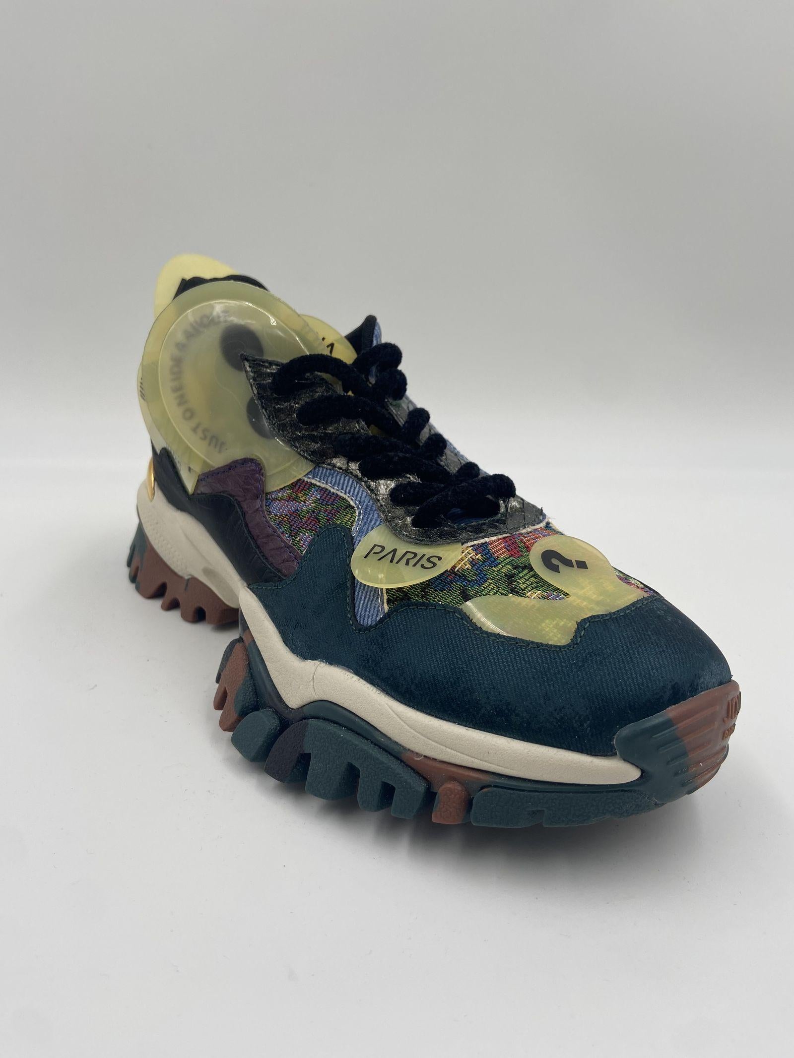 Sneakers verde blu e gialle 033-8004 VERDE JOIAPARIS