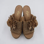 Sabot aperto in raffia con fiore 2588 BEIGE OFELIA