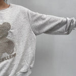 Felpa con orsetto A1287 GRIGIO OFELIA