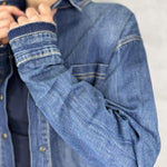 Camicia corta in denim medio scuro 224101JC768 DENIM OFELIA