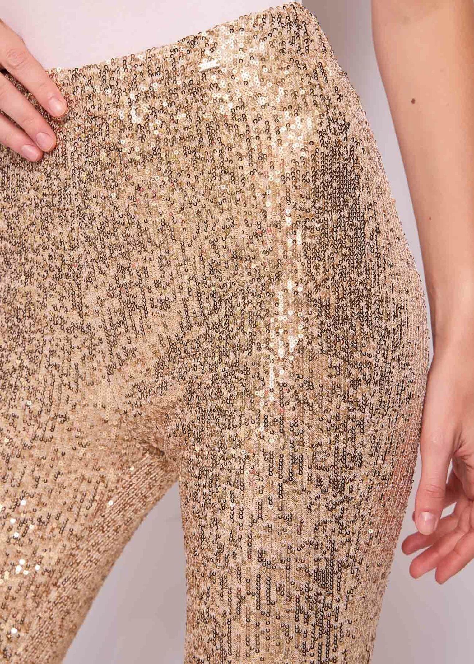 Pantalone vita alta con paillettes 511FD24003 2727 GAUDI'