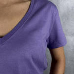 T- shirt basica scollo a V L5560 LILLA OFELIA