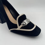 Dècolletè bicolore H1331 NERO OFELIA