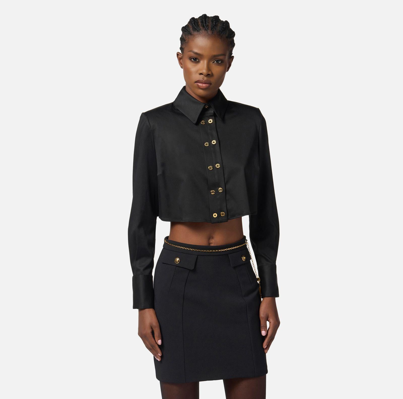 Camicia cropped in raso CA09756E2 110 ELISABETTA FRANCHI