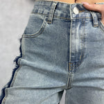 Jeans vita con tascone sulla gamba YW1128 DENIM OFELIA