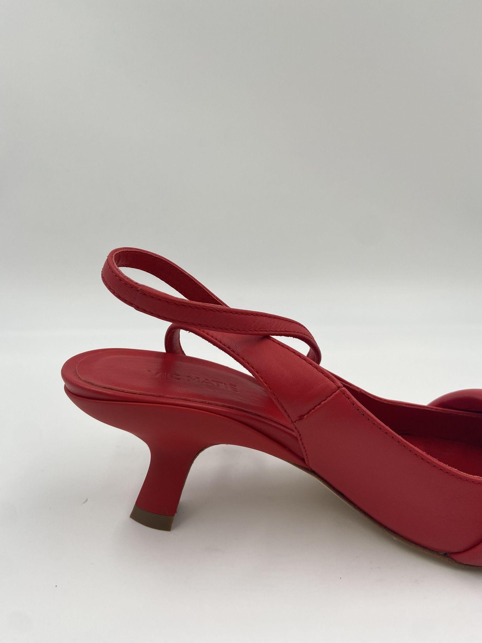 Sandalo slingback in pelle 1A4102D ROSSO VIC MATIE'