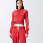 Felpa con zip in tessuto piquet 104738-A2FQ RZ1 PINKO