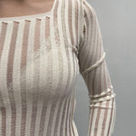 Maglia trasparente maniche lunghe 25002 PANNA OFELIA