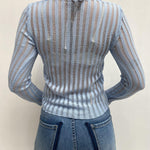 Maglia trasparente maniche lunghe 25002 CERULEO OFELIA