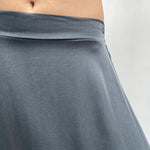 Gonna lunga satinata con elastico in vita 8078 GRIGIO OFELIA