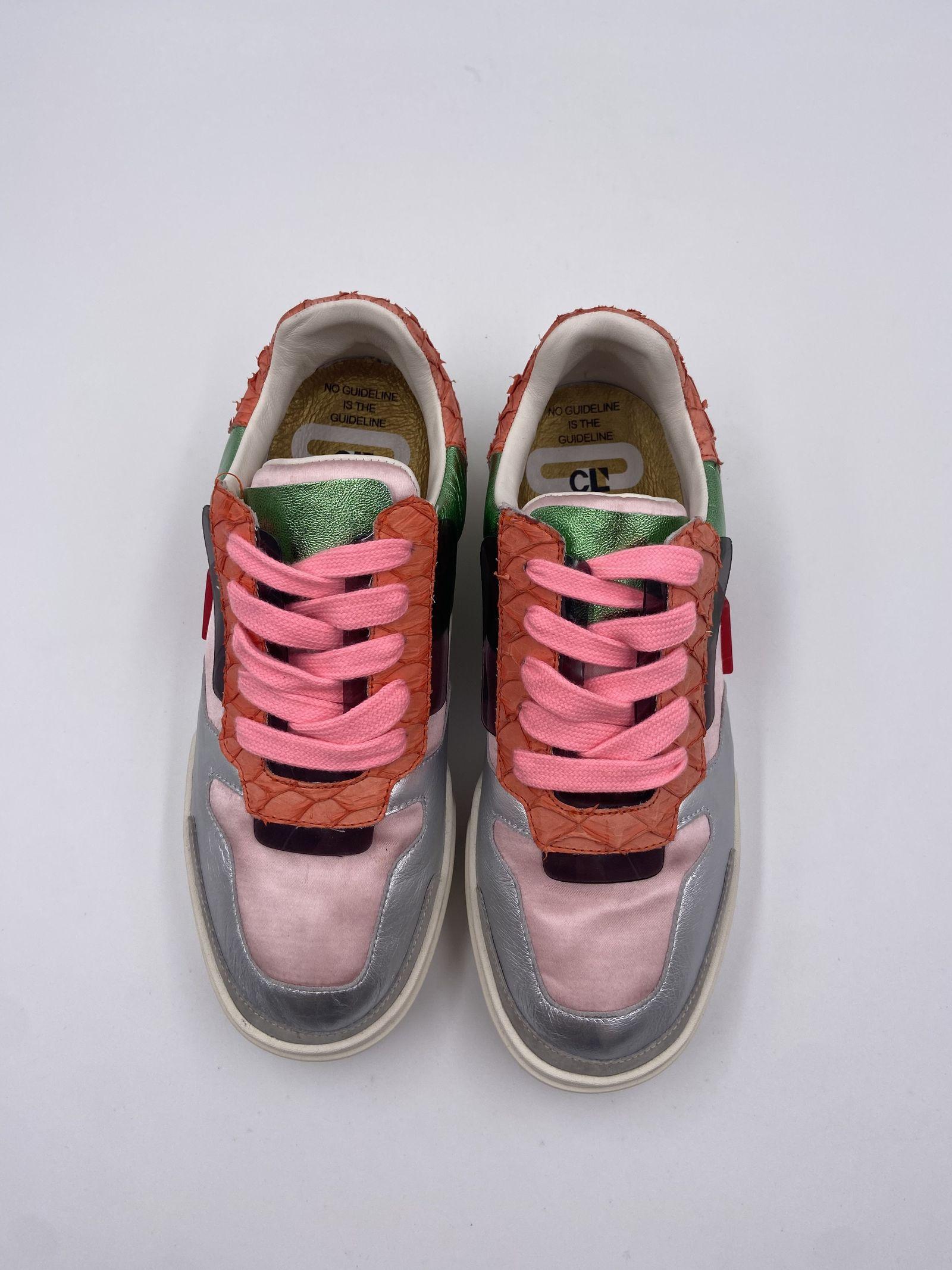Sneakers argento arancio e verde F066-0203 ROSAVERDE CLJD