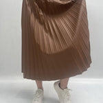 Gonna plissè effetto pelle MK92596 CARAMELLO OFELIA