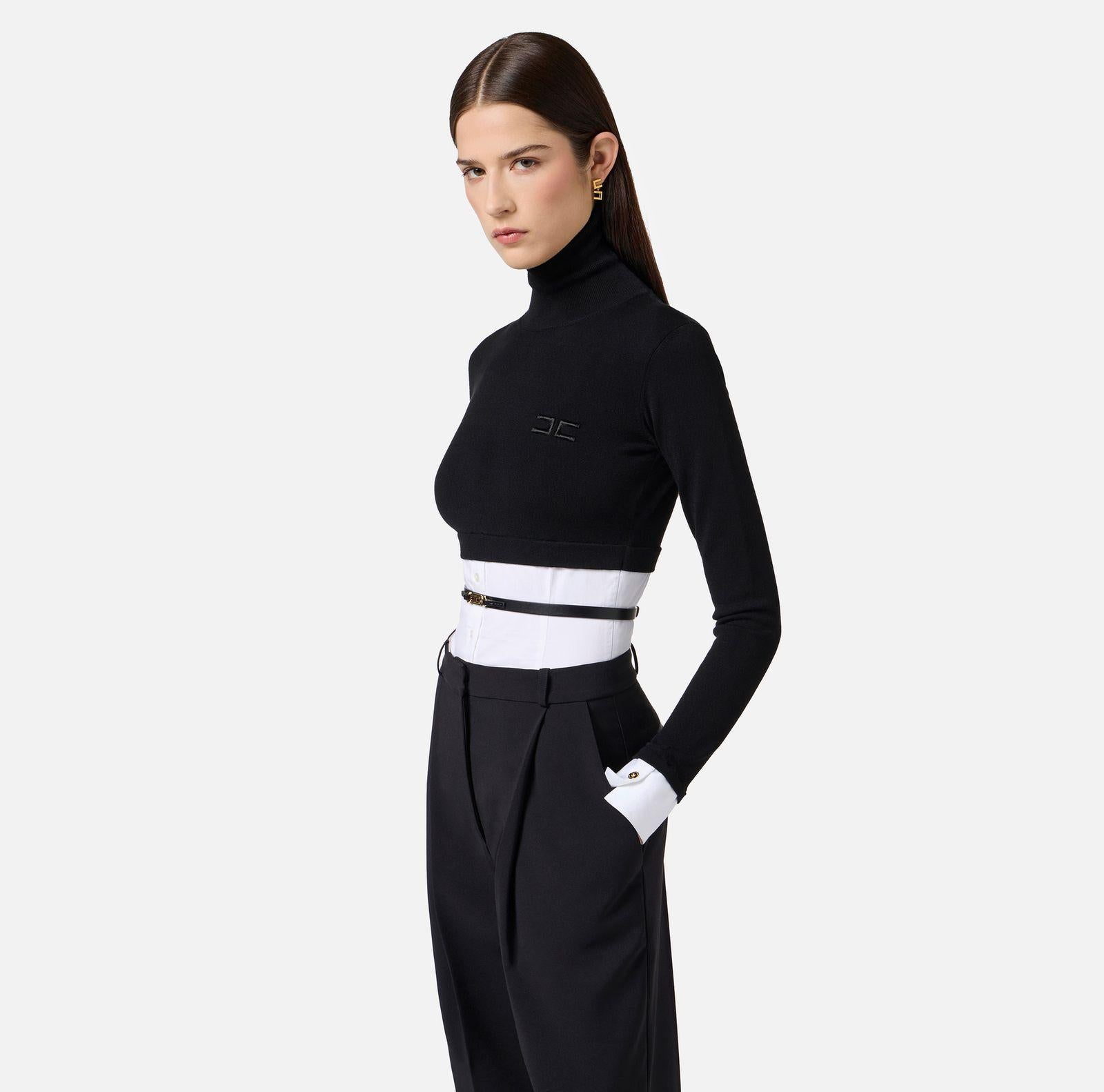 Maglia effetto camicia MK14T56E2 222 ELISABETTA FRANCHI