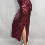 Gonna midi con paillettes MK14E-150 ROSSO OFELIA