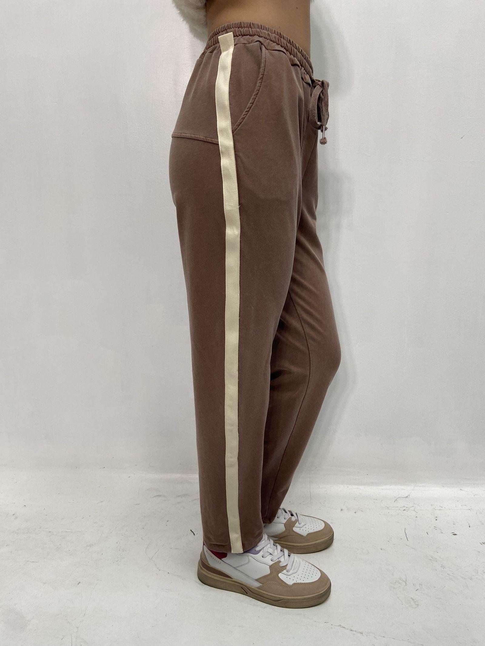 Pantalone con banda laterale 2558 CIOCCOLATO OFELIA