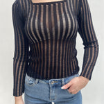 Maglia trasparente maniche lunghe 25002 NERO OFELIA