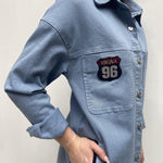 Camicia in denim con patch 525106BIS AZZURRO OFELIA