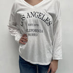 T-shirt stampa Los Angeles 2831LOSANGELES BIANCONERO OFELIA