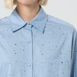 Camicia over in popeline con strass FR25ST6002W52001 252 FRACOMINA