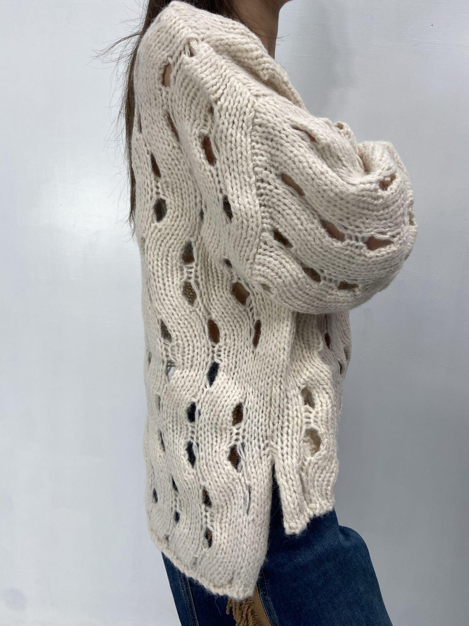 Maglia intrecciata JS376 BEIGE OFELIA