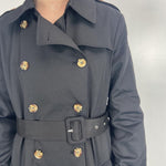 Trench doppio petto con cintura 333 NERO OFELIA