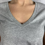 T- shirt basica scollo a V L5560 MELANGE OFELIA