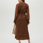 Trench lungo in organza con cintura MS2502018 057 MAITE